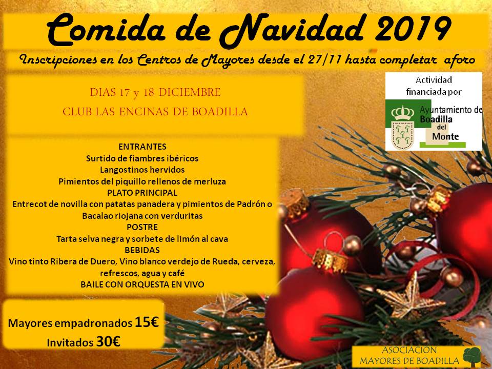 COMIDA DE NAVIDAD (17 Y 18 DICIEMBRE)